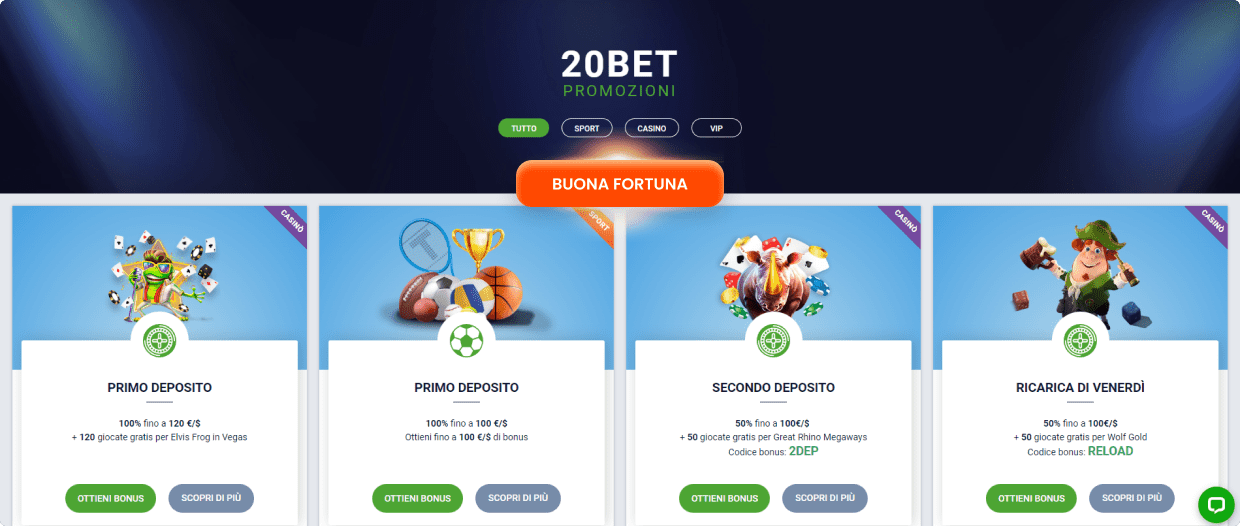 20bet Slot casinò